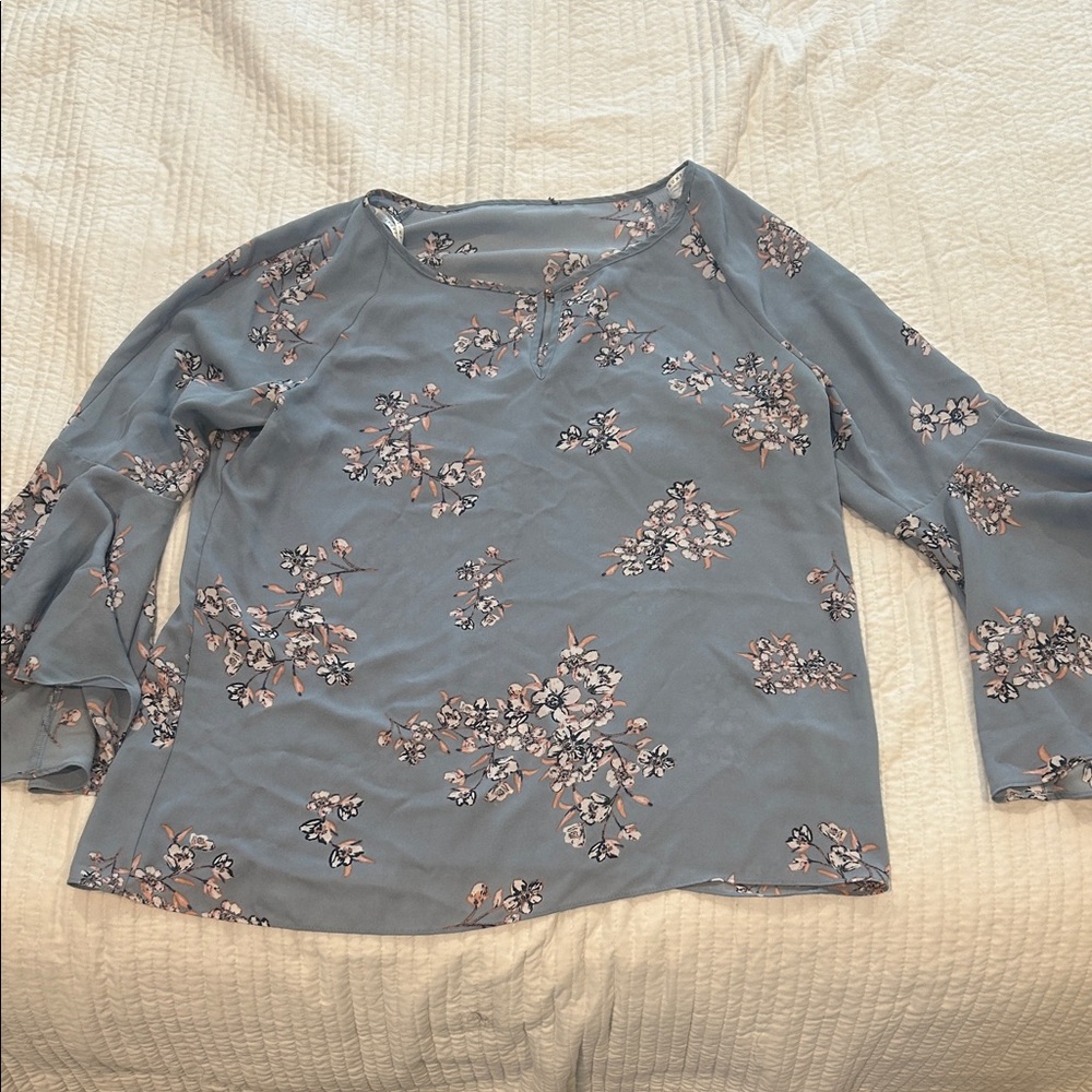 Ivanka Trump Floral Blouse - Gray and Pink